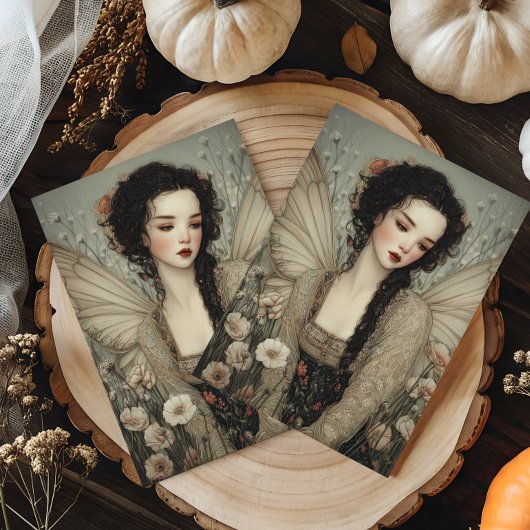 Ethereal Fairy With Wings in flower Garden Art Postkarte