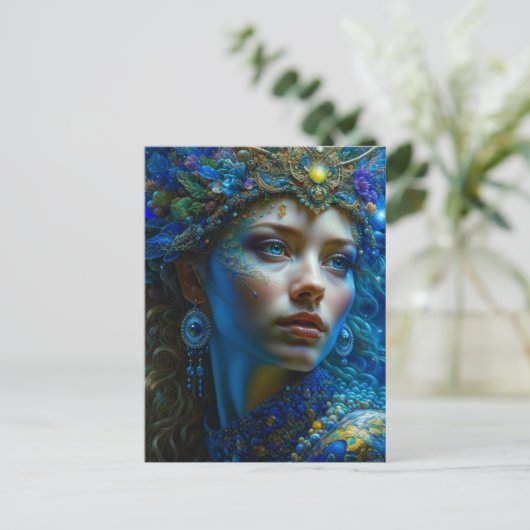 Ethereal Fantasy Art Prinzessin Warrior Mystical Postkarte (Stehend Vorderseite)