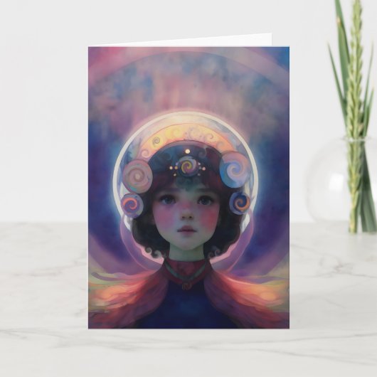 Ethereal Fantasy Celestial Kindergarten Wächter Karte (Vorderseite)