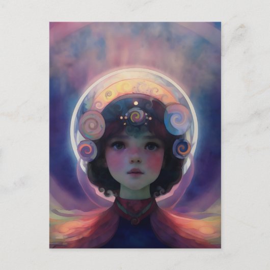 Ethereal Fantasy Celestial Kindergarten Wächter Postkarte (Vorderseite)