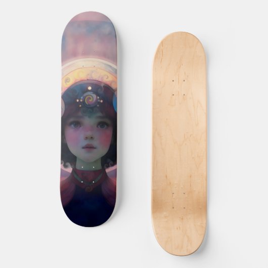 Ethereal Fantasy Celestial Kindergarten Wächter Skateboard (Vorderseite)