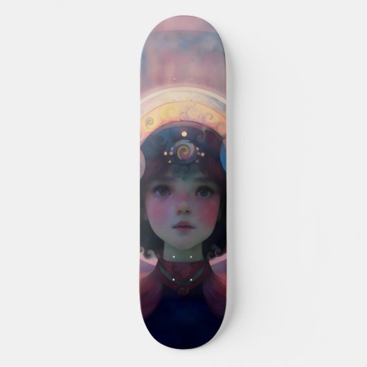 Ethereal Fantasy Celestial Kindergarten Wächter Skateboard (Vorderseite)