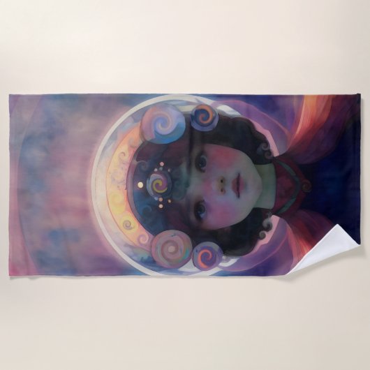 Ethereal Fantasy Celestial Kindergarten Wächter Strandtuch (Vorderseite)