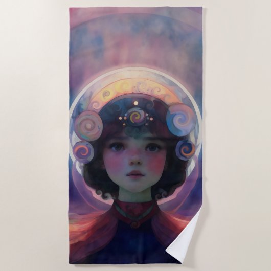 Ethereal Fantasy Celestial Kindergarten Wächter Strandtuch (Vorderseite)