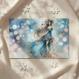 Ethereal Fantasy Goddess in a Watercolor Dream Puzzle