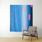 Ethereal Fantasy Lake with Floating Pink Lotus Wandteppich (Beispiel)