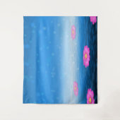 Ethereal Fantasy Lake with Floating Pink Lotus Wandteppich (Vorderseite)