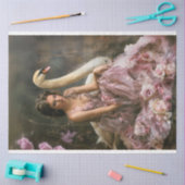 Ethereal Fantasy Portrait Floral & Swan Seidenpapier (Basteln)