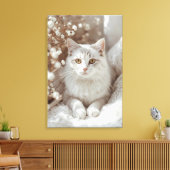 Ethereal Feline Serenity Canvas Print Leinwanddruck (Insitu (Wohnzimmer))