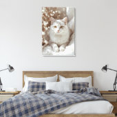 Ethereal Feline Serenity Canvas Print Leinwanddruck (Insitu (Schlafzimmer))