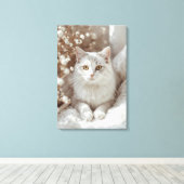 Ethereal Feline Serenity Canvas Print Leinwanddruck (Insitu (Holzboden))