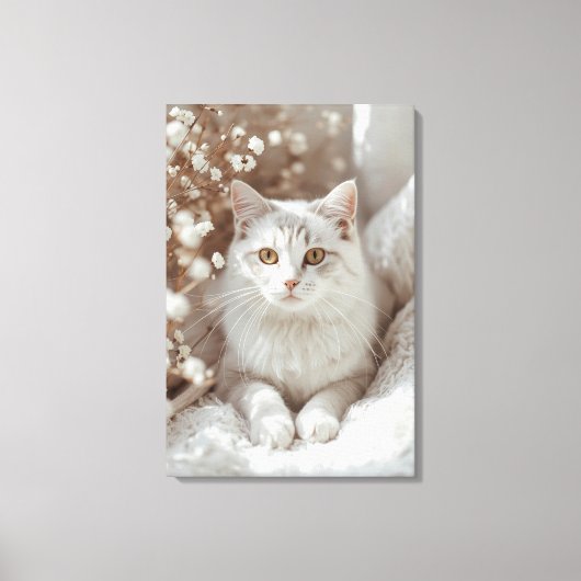 Ethereal Feline Serenity Canvas Print Leinwanddruck (Vorderseite)
