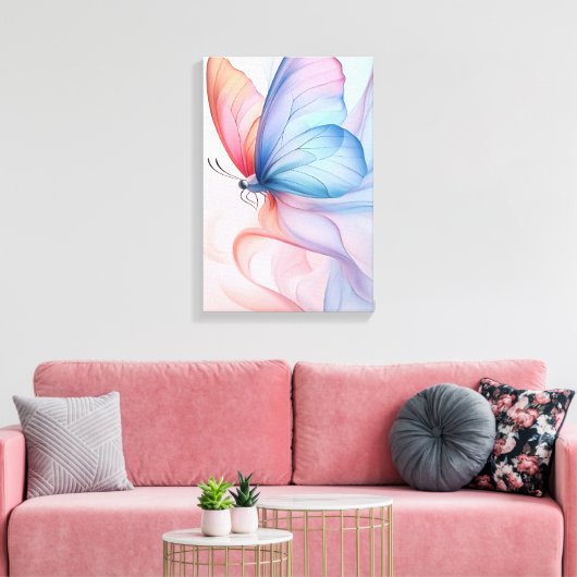 Ethereal Flight: Silk Wings Canvas Print Leinwanddruck (Insitu (Wohnzimmer))
