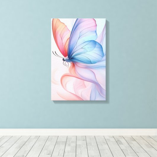 Ethereal Flight: Silk Wings Canvas Print Leinwanddruck (Insitu (Holzboden))