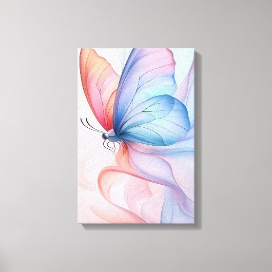 Ethereal Flight: Silk Wings Canvas Print Leinwanddruck (Vorderseite)