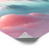 Ethereal Floating Islands and Waterfalls in Pastel Poster (Ecke)
