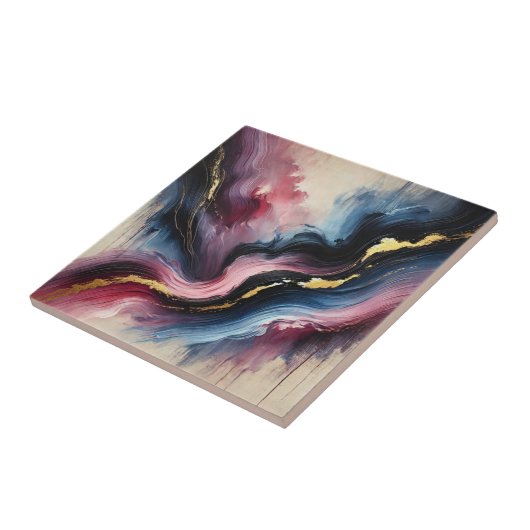 Ethereal Flow – Elegant Abstract Art Ceramic Tile Fliese (Seite)