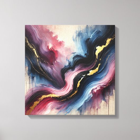 Ethereal Flow - Elegante Abstrakte Kunst Canvas dr Leinwanddruck (Vorderseite)