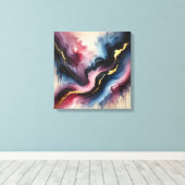 Ethereal Flow - Elegante Abstrakte Kunst Canvas dr Leinwanddruck (Insitu (Holzboden))