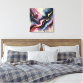 Ethereal Flow - Elegante Abstrakte Kunst Canvas dr Leinwanddruck (Insitu (Schlafzimmer))