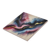 Ethereal Flow – Elegante abstrakte Kunst Keramikfl Fliese (Seite)