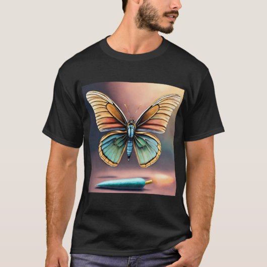 "Ethereal Flügel: Vibrant Butterfly Design T - Shi T-Shirt (Vorderseite)