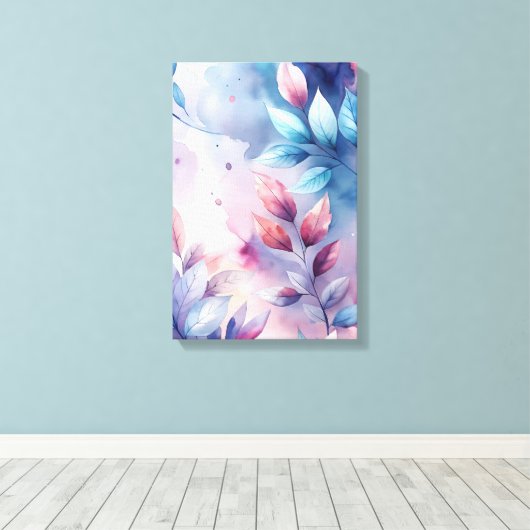 Ethereal Foliage: Pastel Whisper Print Leinwanddruck (Insitu (Holzboden))