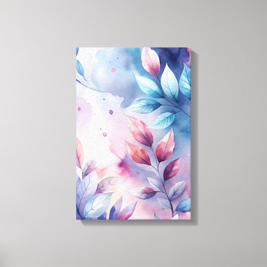 Ethereal Foliage: Pastel Whisper Print Leinwanddruck (Vorderseite)