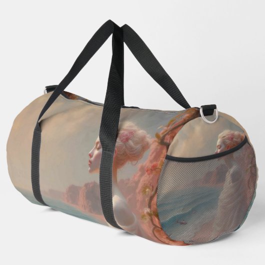 Ethereal Frau am Dreamy Beach Duffle Bag (Rechte Ecke)