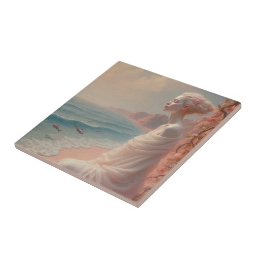 Ethereal Frau am Dreamy Beach Fliese (Seite)