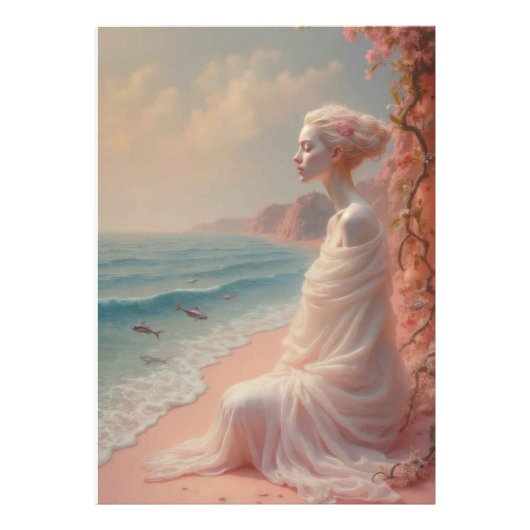 Ethereal Frau am Dreamy Beach Fotodruck (Vorne)