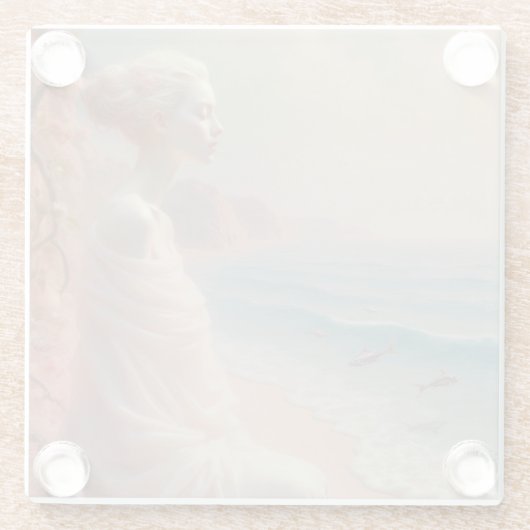 Ethereal Frau am Dreamy Beach Glasuntersetzer (Rückseite)