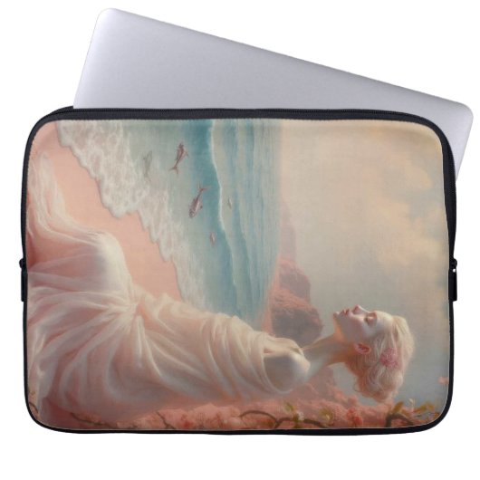 Ethereal Frau am Dreamy Beach Laptopschutzhülle (Vorderseite)