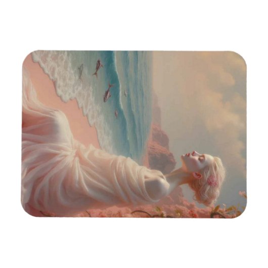 Ethereal Frau am Dreamy Beach Magnet (Horizontal)