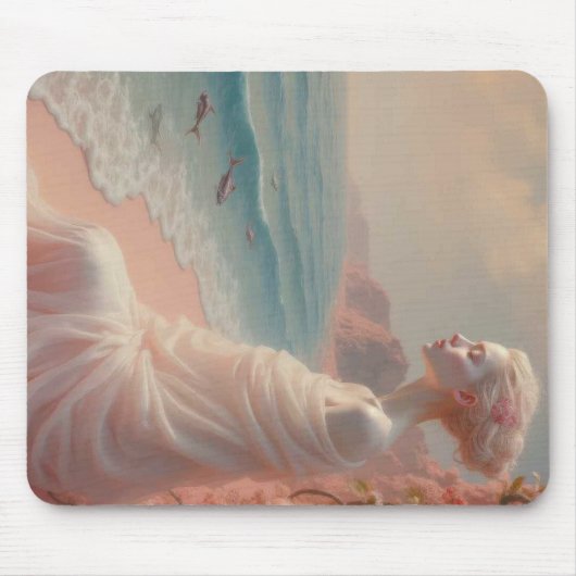 Ethereal Frau am Dreamy Beach Mousepad (Vorne)