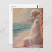 Ethereal Frau am Dreamy Beach Postkarte (Vorne/Hinten)