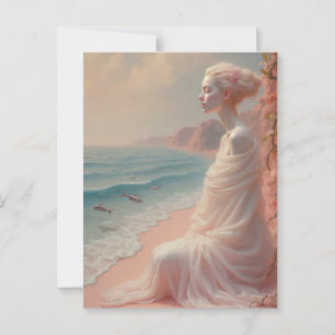 Ethereal Frau am Dreamy Beach Postkarte