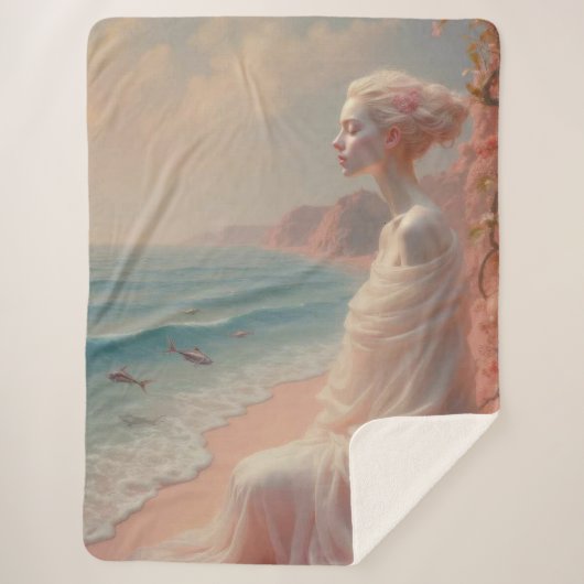 Ethereal Frau am Dreamy Beach Sherpadecke (Vorderseite)