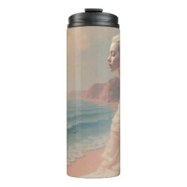 Ethereal Frau am Dreamy Beach Thermosbecher