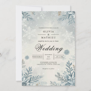 Ethereal Frost Botanische Winterhochzeit Einladung