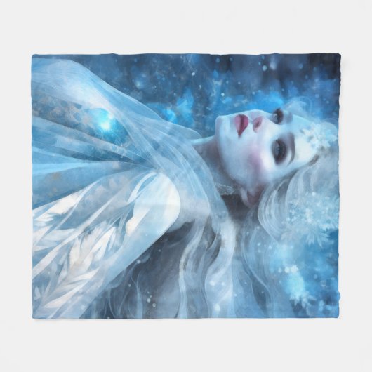 Ethereal Frozen Snow Queen Fantasy Art Fleecedecke (Vorderseite (Horizontal))