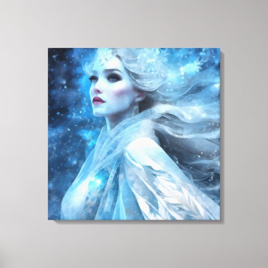 Ethereal Frozen Snow Queen Fantasy Art Leinwanddruck (Vorderseite)