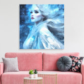 Ethereal Frozen Snow Queen Fantasy Art Leinwanddruck (Insitu (Wohnzimmer))