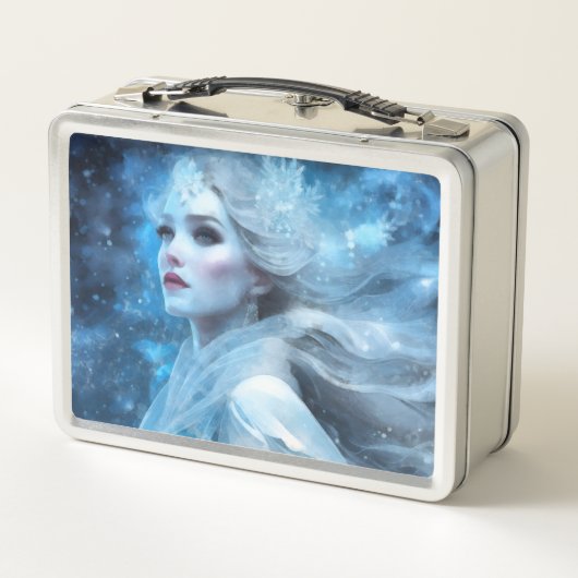 Ethereal Frozen Snow Queen Fantasy Art Metall Brotdose (Rückseite)