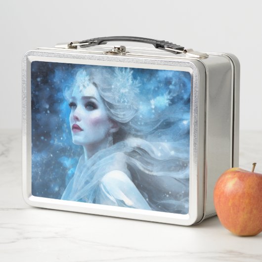 Ethereal Frozen Snow Queen Fantasy Art Metall Brotdose (Beispiel)