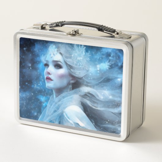 Ethereal Frozen Snow Queen Fantasy Art Metall Brotdose (Vorderseite)