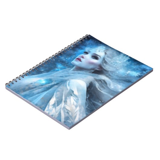 Ethereal Frozen Snow Queen Fantasy Art Notizblock (Linke Seite)