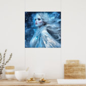 Ethereal Frozen Snow Queen Fantasy Art Poster (Küche)