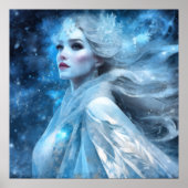 Ethereal Frozen Snow Queen Fantasy Art Poster (Vorne)