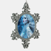 Ethereal Frozen Snow Queen Fantasy Art Schneeflocken Zinn-Ornament (Links)